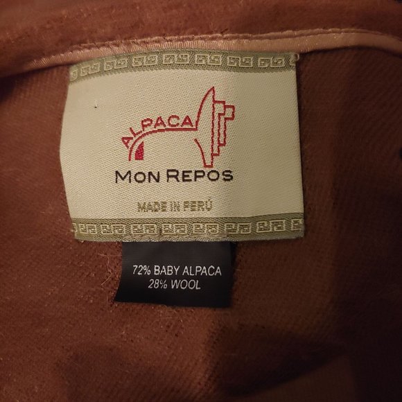 Mon Repos Baby Alpaca Long Cape Wrap Poncho OS Brown Peru - Picture 7 of 7